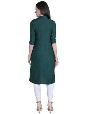 solid straight kurta - 17419438 - Standard Image - 3