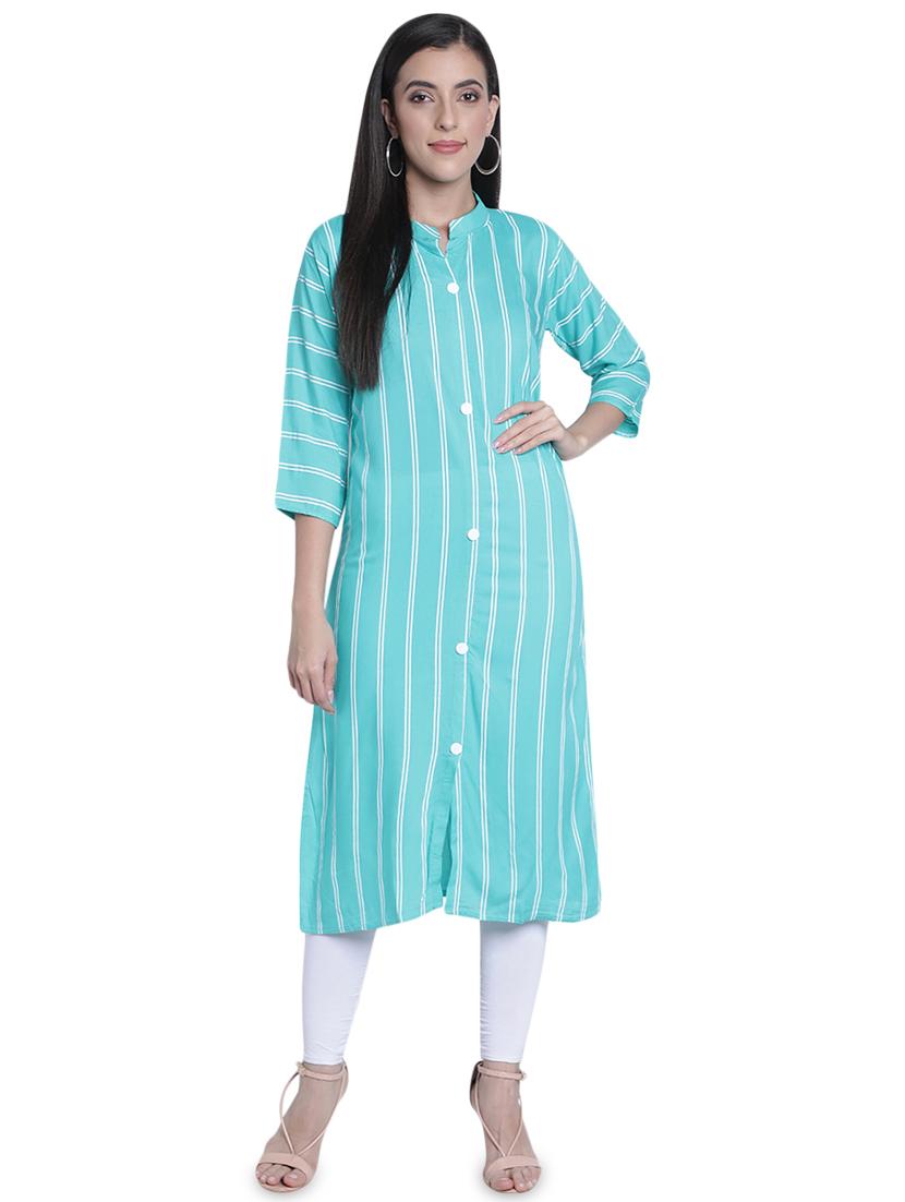 striped straight kurta - 17419440 - Zoom Image - 1