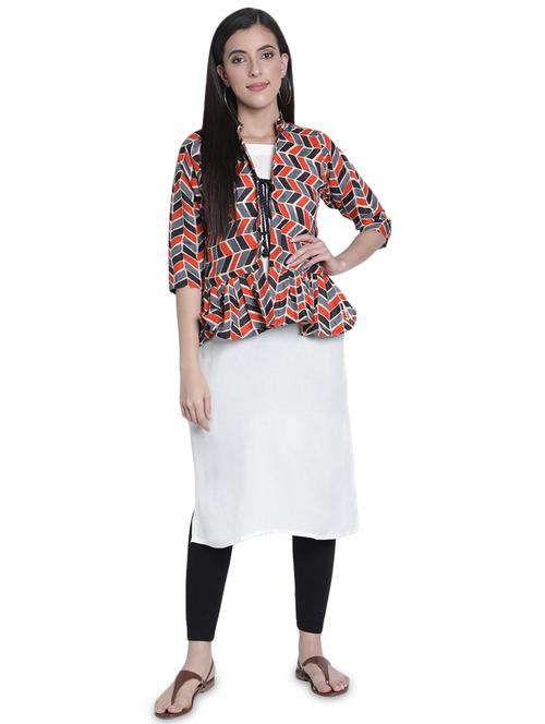 geometrical kurta with jacket kurta - 17419445 - Standard Image - 1