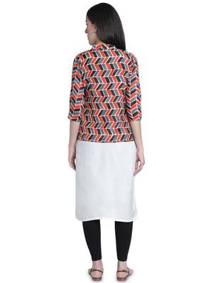 geometrical kurta with jacket kurta - 17419445 - Standard Image - 3