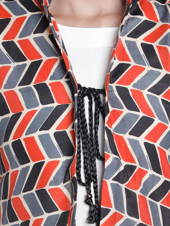 geometrical kurta with jacket kurta - 17419445 - Zoom Image - 5