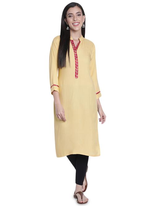 solid straight kurta - 17419446 - Standard Image - 1