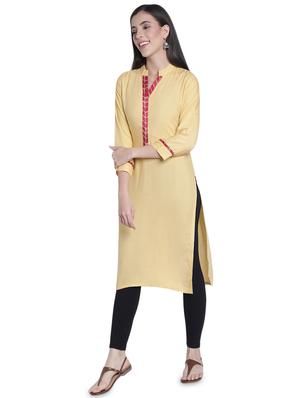solid straight kurta - 17419446 - Standard Image - 2