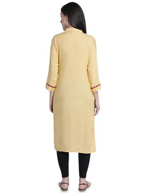 solid straight kurta - 17419446 - Standard Image - 3