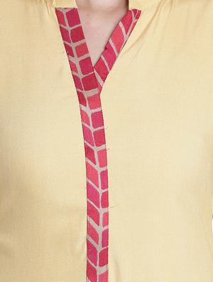 solid straight kurta - 17419446 - Standard Image - 4