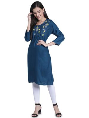embroidered straight kurta - 17419449 - Standard Image - 2