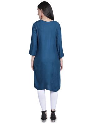 embroidered straight kurta - 17419449 - Standard Image - 3
