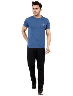 black solid fleece full length track pant - 17419450 - Standard Image - 4