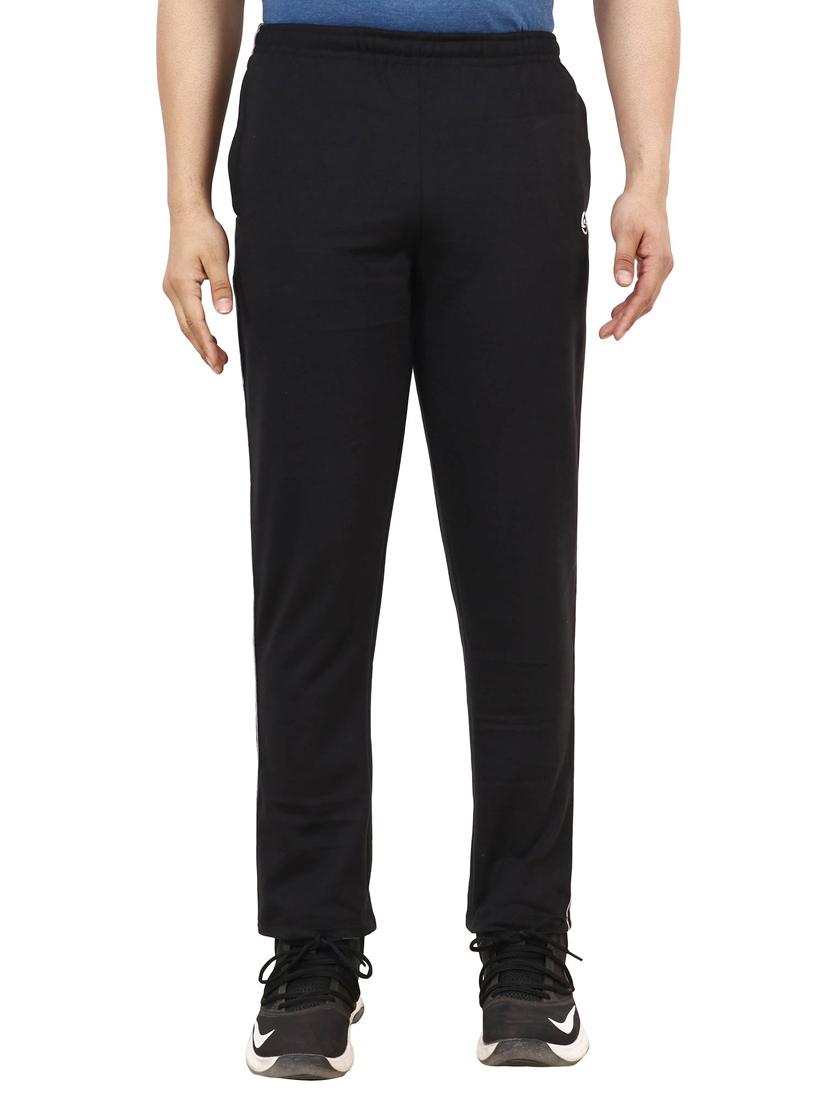 black solid fleece full length track pant - 17419450 - Zoom Image - 1