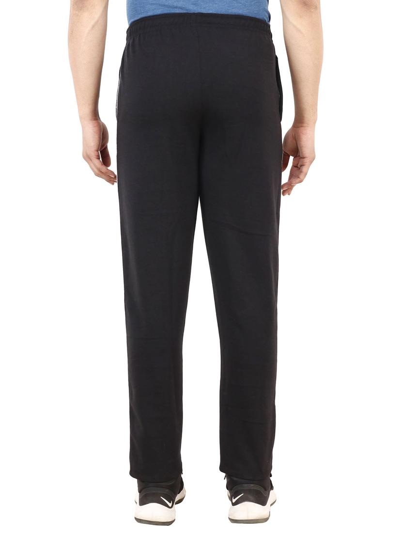 black solid fleece full length track pant - 17419450 - Zoom Image - 3