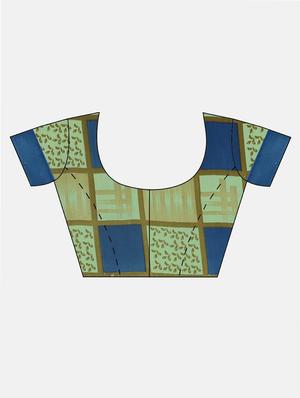 checkered printed saree with blouse - 17419475 - Standard Image - 3