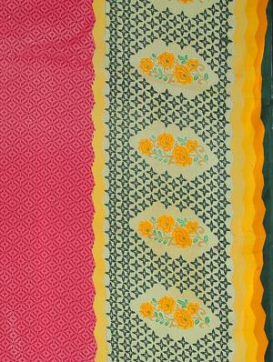 printed bordered saree with blouse - 17419477 - Standard Image - 4
