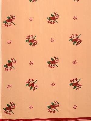 peach georgette printed saree with blouse - 17419484 - Standard Image - 4