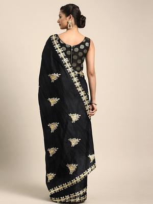 ethnic motif embroidered saree with blouse - 17419494 - Standard Image - 2