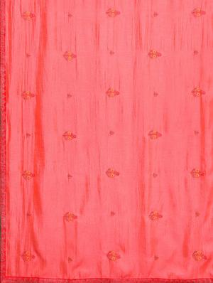 pink silk blend embroidered saree with blouse - 17419523 - Standard Image - 4
