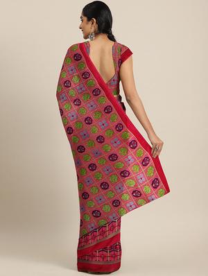 geometrical printed saree with blouse - 17419573 - Standard Image - 2