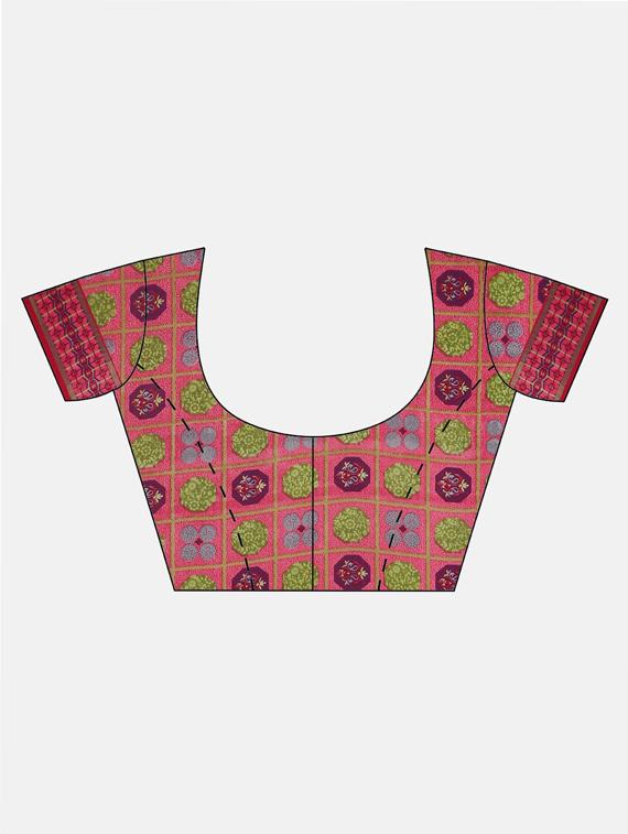 geometrical printed saree with blouse - 17419573 - Zoom Image - 3