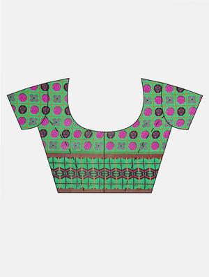 geometrical printed saree with blouse - 17419574 - Standard Image - 3