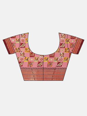 conversational printed saree with blouse - 17419586 - Standard Image - 3