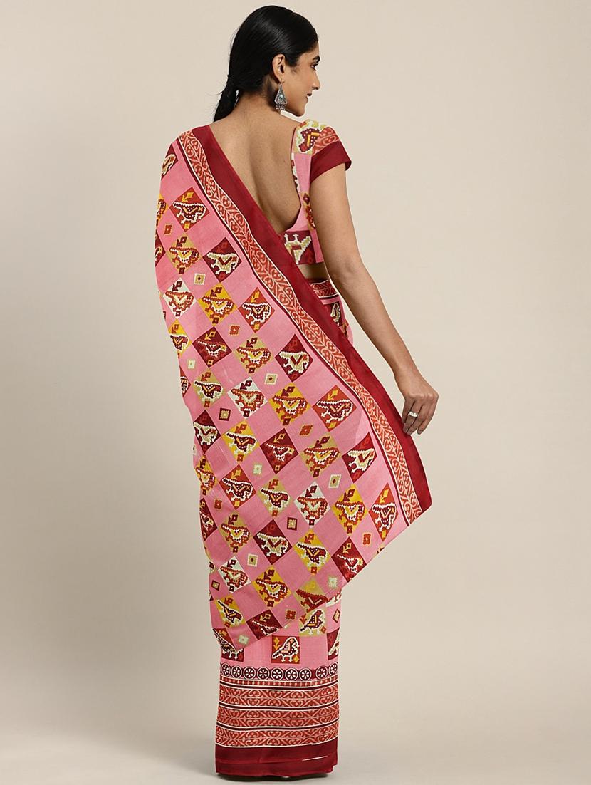 conversational printed saree with blouse - 17419586 - Zoom Image - 2