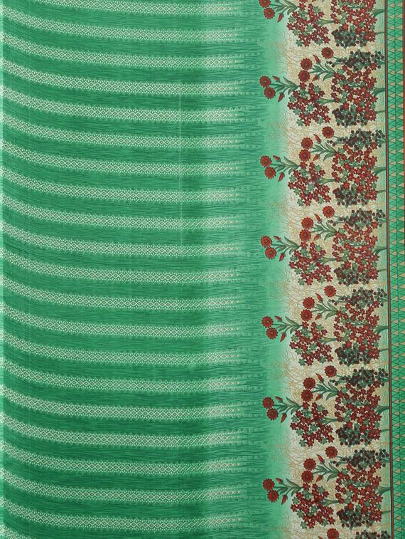 floral printed saree with blouse - 17419588 - Zoom Image - 4