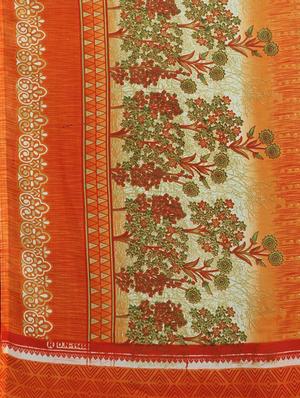 floral printed saree with blouse - 17419591 - Standard Image - 4