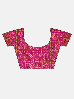 fuchsia georgette printed saree with blouse - 17419595 - Standard Image - 3
