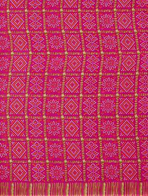 fuchsia georgette printed saree with blouse - 17419595 - Standard Image - 6