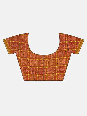 orange georgette printed saree with blouse - 17419596 - Standard Image - 3