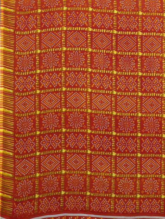 orange georgette printed saree with blouse - 17419596 - Zoom Image - 4