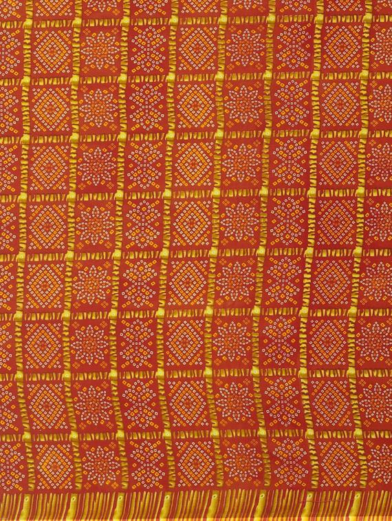 orange georgette printed saree with blouse - 17419596 - Zoom Image - 5