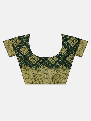 bandhani printed saree with blouse - 17419598 - Standard Image - 3