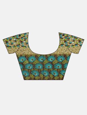 geometrical printed saree with blouse - 17419610 - Standard Image - 3