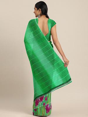 floral printed saree with blouse - 17419614 - Standard Image - 2