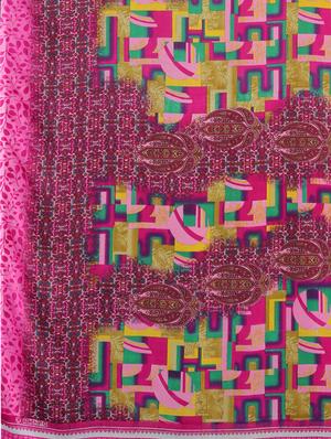 abstract printed saree with blouse - 17419615 - Standard Image - 4