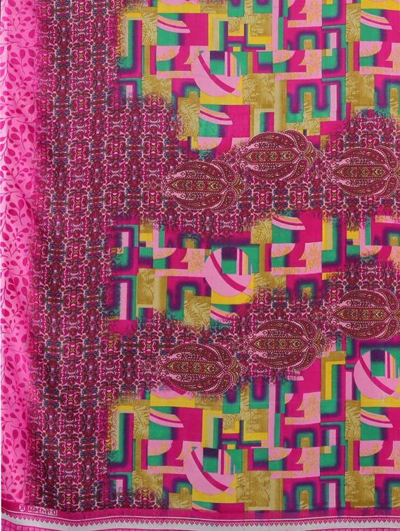 abstract printed saree with blouse - 17419615 - Zoom Image - 4