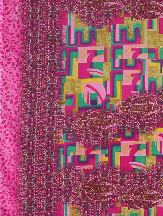 abstract printed saree with blouse - 17419615 - Zoom Image - 5