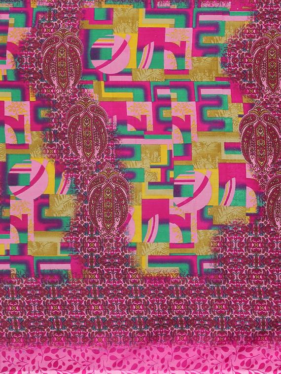 abstract printed saree with blouse - 17419615 - Zoom Image - 6
