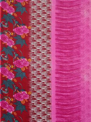 abstract printed saree with blouse - 17419616 - Standard Image - 4