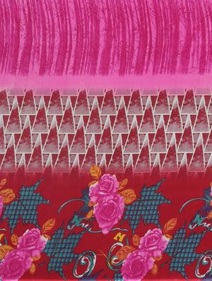 abstract printed saree with blouse - 17419616 - Standard Image - 5