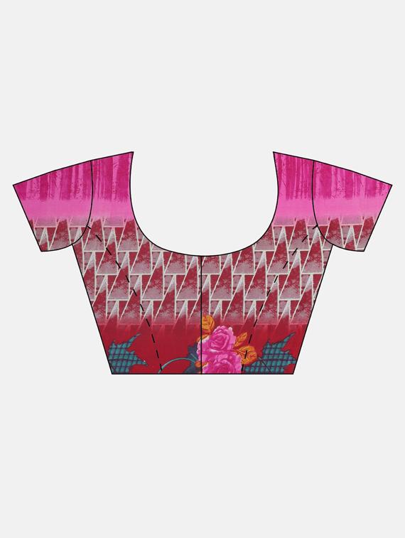 abstract printed saree with blouse - 17419616 - Zoom Image - 3