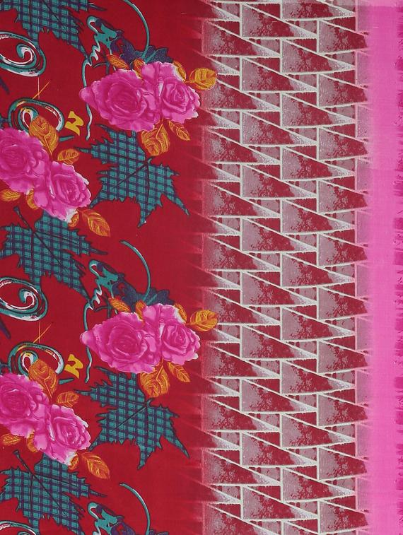 abstract printed saree with blouse - 17419616 - Zoom Image - 6