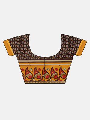 geometrical printed saree with blouse - 17419624 - Standard Image - 3