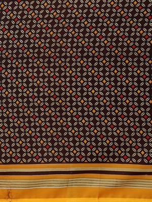 geometrical printed saree with blouse - 17419624 - Standard Image - 4