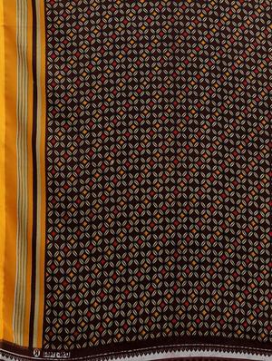 geometrical printed saree with blouse - 17419624 - Standard Image - 6