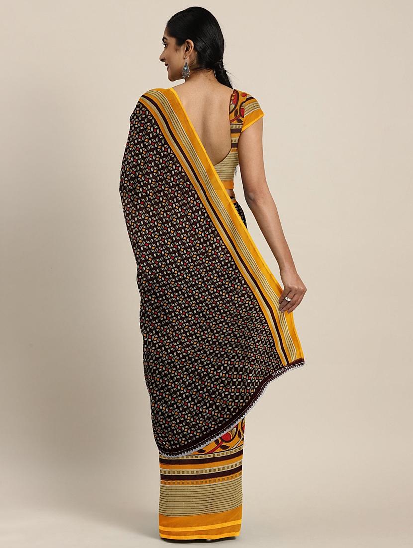 geometrical printed saree with blouse - 17419624 - Zoom Image - 2