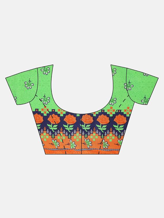 floral printed saree with blouse - 17419626 - Zoom Image - 3