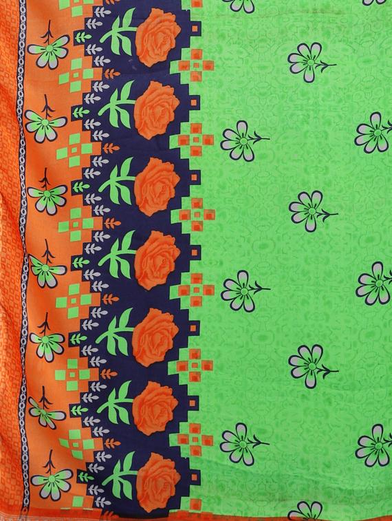 floral printed saree with blouse - 17419626 - Zoom Image - 4