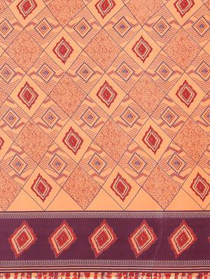 geometrical printed saree with blouse - 17419628 - Standard Image - 4