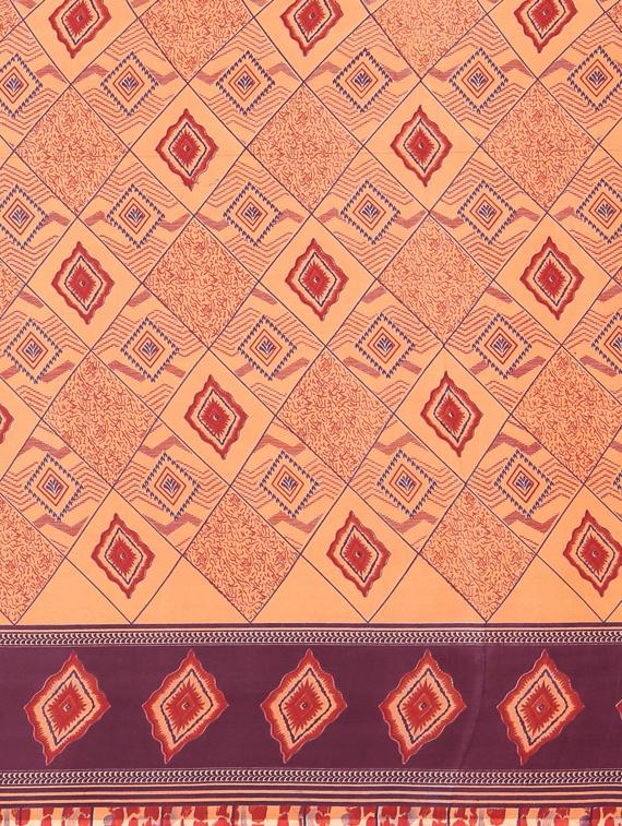 geometrical printed saree with blouse - 17419628 - Zoom Image - 4